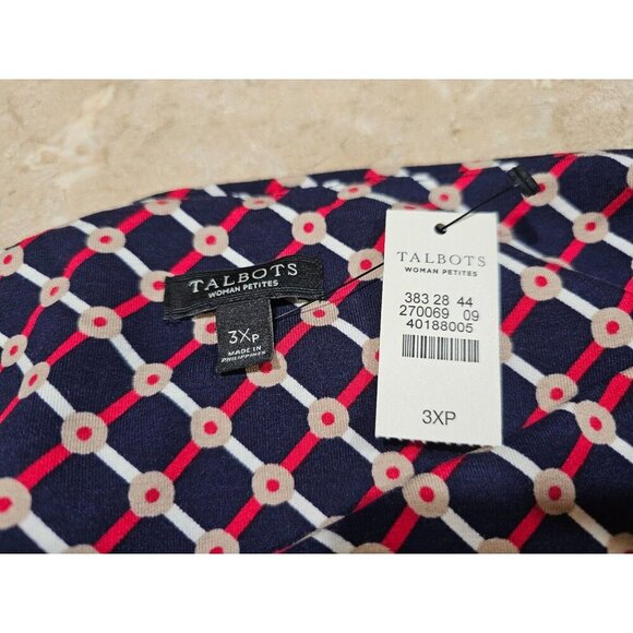 NWT Women's Talbots Woman Petites Geometric Faux Wrap Midi Dress Size 3XP - Picture 7 of 8